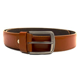 HAARLEM Men KUZE 16540 Leather Belt Plain Tan Brown